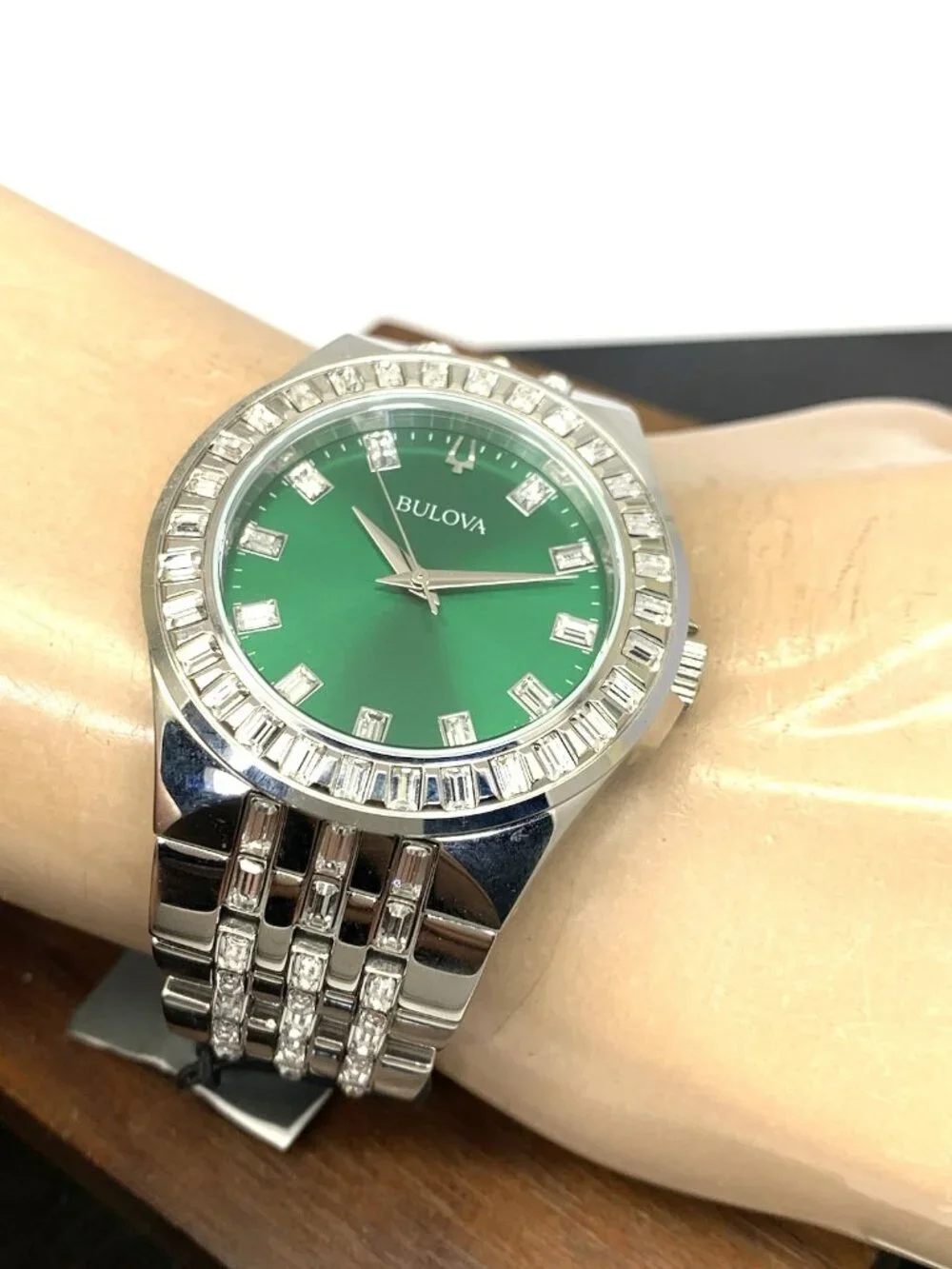 Bulova Men's Watch 96A253 Phantom Quartz Green Dial Steel Crystal Accent 42mm